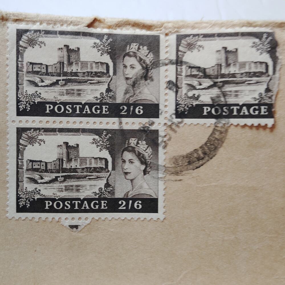 Great Britain 1955 Castles 2/6 Carrickfergus Cover USA 1965 QEII Airmail
